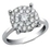 18Kt White Gold 0.98ct Diamond Cluster Ring