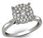 18Kt White Gold 0.50ct Diamond Cluster Ring-diamonds-Lotus Gold