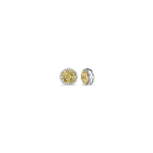 18Kt Yellow and White 1.01ct Diamonds Round Stud Earrings