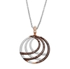 10K white/ rose gold 2 colour pendant-diamonds-Lotus Gold