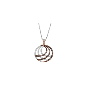 10K white/ rose gold 2 colour pendant