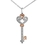 10kt White and  rose gold diamond key pendant