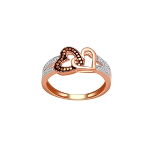 10kt rose goldd cognac diamond ring