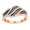 10kt rose gold black/white diamond ring size u7-diamonds-Lotus Gold