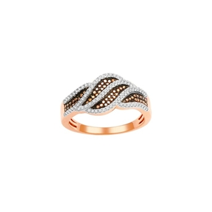 10kt rose gold black/white diamond ring size u7