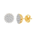 10kt yellow gold 0.37ct diamond cluster earring GH-SI2-earrings-Lotus Gold