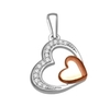 10kt white/rose gold diamond pendant  -diamonds-Lotus Gold