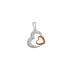 10kt white/rose gold diamond pendant  