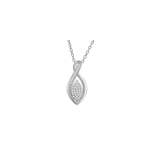 10KT WHITE GOLD 0.10CT DIAMOND TEARDROP PENDANT