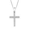 10K WHITE GOLD DIAMOND CROSS PENDANT-diamonds-Lotus Gold