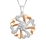10KT WHITE/ROSE GOLD 0.15CT DIAMOND HEART FLOWER PENDANT