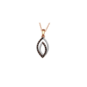 10KT ROSE GOLD 0.12CT COGNAC DIAMOND LEAF PENDANT