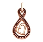 10KT ROSE GOLD 0.15CT COGNAC DIAMOND TWIST PENDANT-diamonds-Lotus Gold