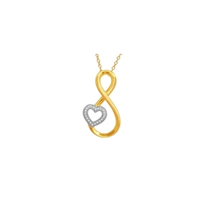 10Kt Yellow/White Gold 0.06ct Diamond Heart Twist Pendant