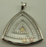 18 Karat White Gold 3 Tier Triangle Pendant with 0.88 Carat diamonds -diamonds-Lotus Gold