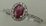 10 Karat White Gold Diamond Ring With Ruby Stone