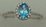10 Karat White Gold Daimond Ring With Blue Topaz Stone