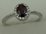 10 Karat White Gold Daimond Ring With Garnet Stone