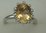 10 Karat White Gold Daimond Ring With Citrene Stone