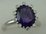 10 Karat White Gold Daimond Ring With Amethyst Stone