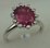 10 Karat White Gold Daimond Ring With Tourmaline Stone