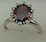 10 Karat White Gold Daimond Ring With Garnet Stone