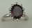 10 Karat White Gold Daimond Ring With Garnet Stone