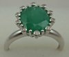 10 Karat White Gold Daimond Ring With Emerald  Stone-diamonds-Lotus Gold