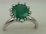 10 Karat White Gold Daimond Ring With Emerald  Stone