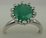 10 Karat White Gold Daimond Ring With Emerald  Stone